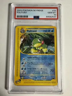2003 Pokemon Skyridge #25 Politoed PSA 10 NON-HOLO - Image 1