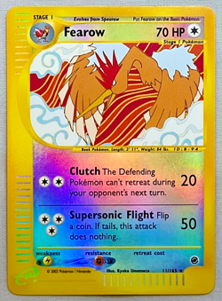 Pokemon Fearow #11/165 Reverse Holo Rare - 2002 Expedition Base Set - NM Cond. - Image 1