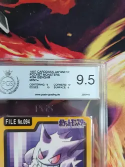 Pokemon Card Gengar Pocket Monsters Carddass 1997 Bandai Japanese PGS PSA 9.5 - Image 4