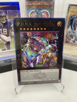 YuGiOh Battle Of Legends Monster Mayhem EN051 PUNK JAM FEVER Ultra Rare 1st Ed - Image 1
