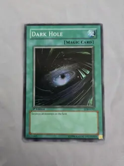 Yu-Gi-Oh Dark Hole LOB-E041 1st Edition FADED Misprint HP Super Rare English - Image 1