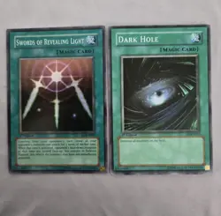 Yu-Gi-Oh Dark Hole LOB-E041 1st Edition FADED Misprint HP Super Rare English - Image 3