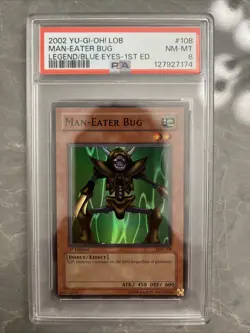 Yu Gi Oh 1st Edition Man-Eater Bug LOB-108 PSA Graded 8 USA Edition - Image 1