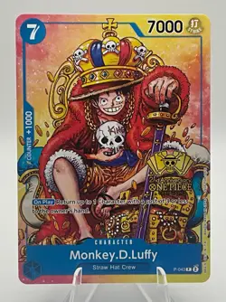 2024 One Piece Monkey.D.Luffy P-043 2nd Anniversary Stamped Convention Promo TCG - Image 1
