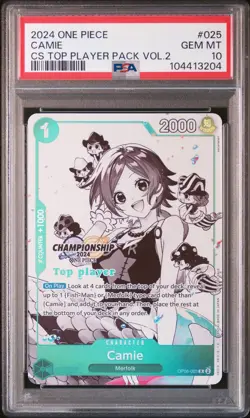 TOP PLAYER Camie One Piece 2024 CS Pack Vol.2 Promo English #025 PSA 10 - Image 1