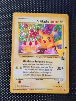 Pokemon Pikachu TCG Birthday Celebrations Promo Card Classic Collection 24 - Image 1
