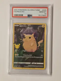 PSA 10 Pikachu 2021 Celebrations 005 Full Art Pokemon - Image 1