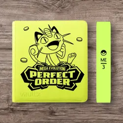 Vault X -12 Pocket eXo-Tec Zip Binder - Neon Yellow Pokemon Perfect Order Meowth - Image 1
