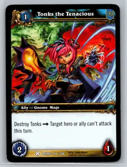 World of Warcraft TCG Tonks the Tenacious 147/268 Drums Gnome Mage Ally - Image 1