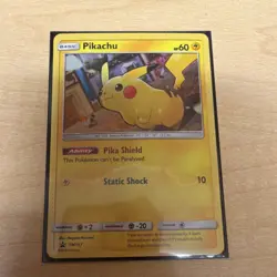 Pokemon Pikachu Promo Holo Card SM157 Sun & Moon Pika Shield 60HP Basic - Image 1