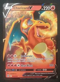 Pokemon Charizard V Holo Ultra Rare Card Swsh09 Brilliant Stars TCG 017/172 NM - Image 1