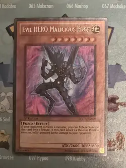 Yugioh TCG Evil Hero Malicious Edge LCGX-EN029 1st Edition Card - Image 1