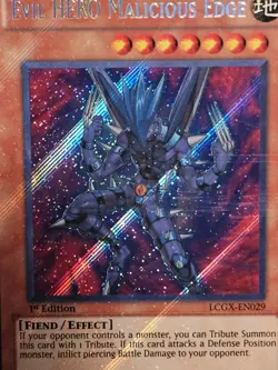 Yugioh TCG Evil Hero Malicious Edge LCGX-EN029 1st Edition Card - Image 2