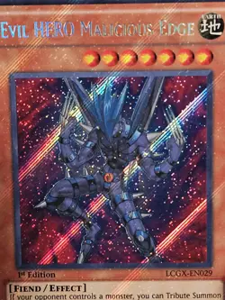 Yugioh TCG Evil Hero Malicious Edge LCGX-EN029 1st Edition Card - Image 3