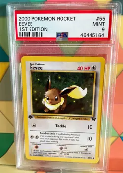 2000 Pokemon Card Rocket Set 1st Edition EEVEE 55/82, PSA 9 MINT - Image 1