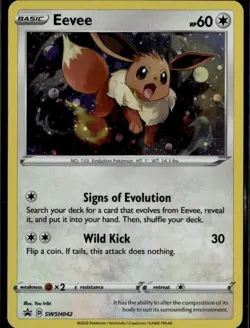 Eevee Promo SWSH: Sword & Shield Promo Cards SWSH042 Colorless Holofoil Pokemon - Image 1