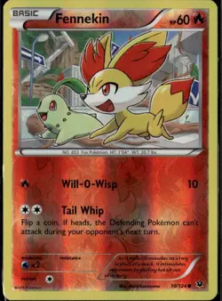 Fennekin 10 Common XY Fates Collide 10/124 Fire Reverse Holo Pokemon Card - Image 1