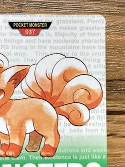 Pokemon Carddass Card Vulpix No.37 Bandai Pocket Monsters Green ver. 1996 - Image 4