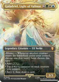 Galadriel, Light of Valinor (Borderless) [LTC - 498] - LP [Foil] TCG MTG - Image 1