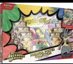 Pokemon TCG Ascended Heroes Premium Poster Collection Mega Lucario New Sealed - Image 1