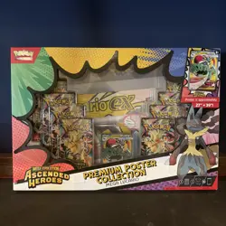 Pokemon TCG Ascended Heroes Mega Lucario Premium Poster Collection New & Sealed - Image 1