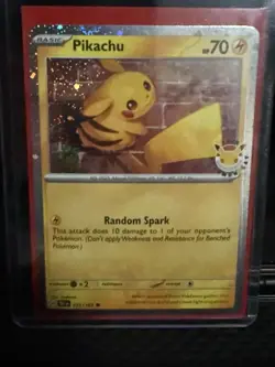 1x Pikachu 2026 Pokemon Day Stamp - 051/162 - Promo Cosmos Holo - Image 1