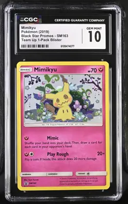 Mimikyu 2019 Pokemon Black Star Promos CGC 10 #SM163 - Image 1