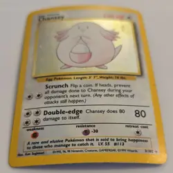Pokemon Chansey Base Set Holo Rare 3/102 120 HP Basic 1999 English - Image 2