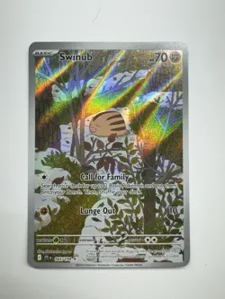 Pokemon Swinub 165/159 Sv09 Illustration Rare Holo 70 HP Lunge Out - Image 1