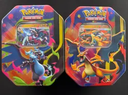 Pokemon TCG Mega Charizard X & Y EX Tins New And Sealed - Set of 2 - Image 1