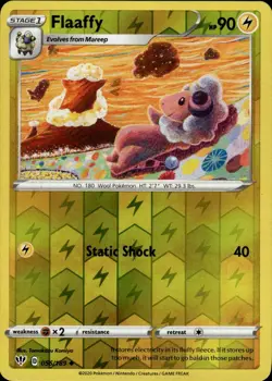 Flaaffy Uncommon SWSH03: Darkness Ablaze 056/189 Lightning Reverse Holo Pokemon - Image 1