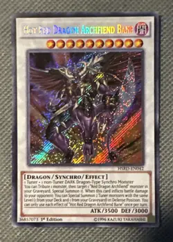 Hot Red Dragon Archfiend Bane HSRD-EN042 Secret 1st Edition Yugioh VLP - Image 1