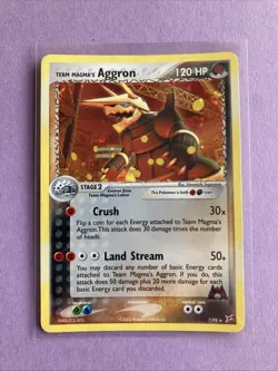 Pokemon TCG Team Magma's Aggron 7/95 Holo Card. LP. - Image 1