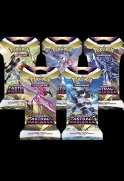 Pokemon Sword & Shield Astral Radiance Sleeved Booster Pack Art Set Of 5 - Image 1