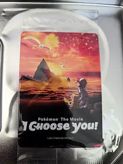 2017 Pokemon The Movie I Choose You Promo Sealed Pack 3 x Ashs Pickachu Promo - Image 1