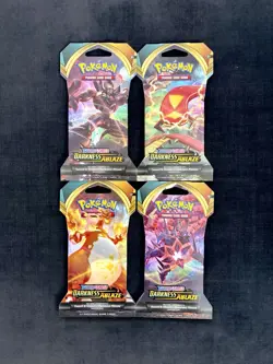 Pokemon TCG Darkness Ablaze Sleeved Booster Packs - Lot of 4 - Complete Art Set - Image 1