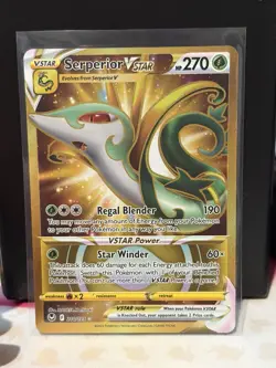 Pokemon TCG Serperior VSTAR 210/195 Silver Tempest Gold Secret Rare NM - Image 1