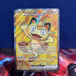 Pokemon TCG Meowth ex Perfect Order 107/088 Ultra Rare Near Mint In Hand - Image 1