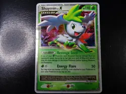 Damaged Shaymin Lv.X 127/127 Sky Forme Platinum Rare Holo LV.X Holo Pokemon dmg - Image 1