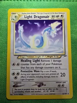 2002 POKEMON TCG NEO DESTINY 22/105 LIGHT DRAGONAIR UNLIMITED RARE NEAR MINT - Image 1