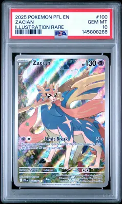 2025 POKEMON PFL EN-PHANTASMAL FLAMES ILLUSTRATION RARE #100 ZACIAN PSA 10 - Image 1