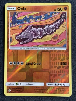 2018 Pokemon SM Lost Thunder 109/214 Onix Reverse - Image 1