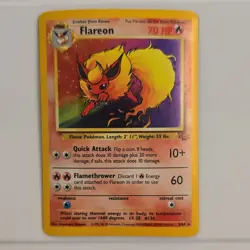 Pokemon Flareon Jungle Holo Rare 3/64 Unlimited 70 HP Stage 1 1999 English - Image 1