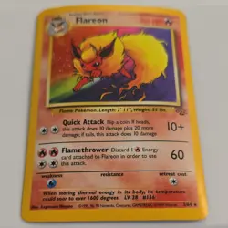 Pokemon Flareon Jungle Holo Rare 3/64 Unlimited 70 HP Stage 1 1999 English - Image 2