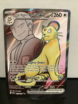 Team Rocket's Persian ex 219/182 Pokemon Destined Rivals Ultra Rare Full Art - Image 1