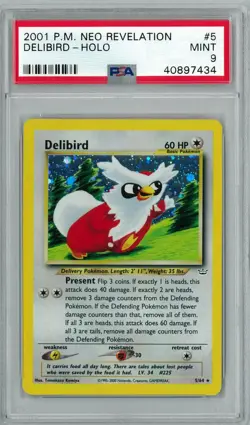Pokemon Neo Revelation Delibird 5/64 PSA 9 - Image 1