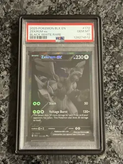 2025 POKEMON BLK EN-BLACK BOLT BLACK WHITE RARE #172 ZEKROM EX PSA 10 - Image 1