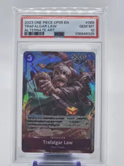 2023 TRAFALGAR LAW OP05-069 SR ONE PIECE AWAKENING OF THE NEW ERA ALT ART PSA 10 - Image 1