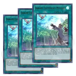 Yugioh - Danger! Excitement! Mystery! x 3 - 1st Ultra Rare NM - Free Holo Card - Image 1