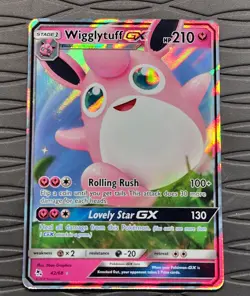 Wigglytuff GX Pokemon TCG Hidden Fates Ultra Rare 42/68 Pokemon Card NM - Image 1